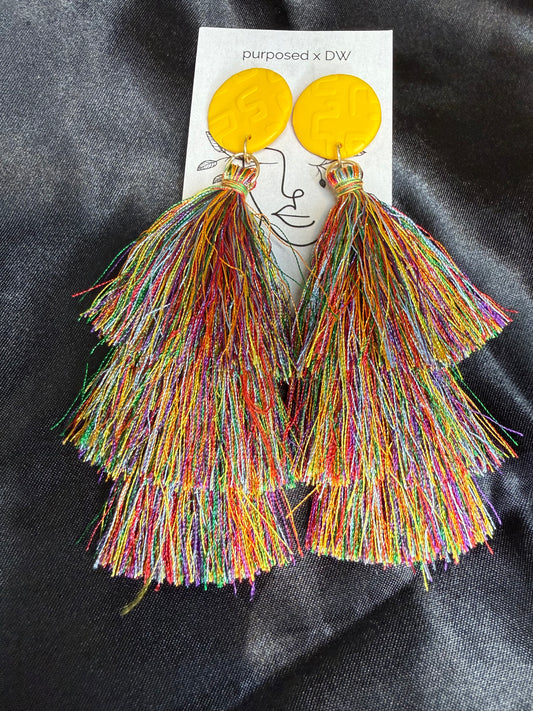 Abstract Tassel Earrings